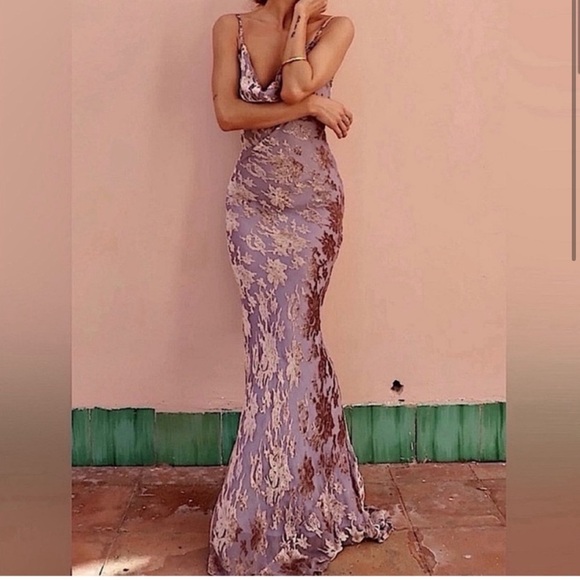 Rat & Boa ‘Athena’ Silk Floral Maxi Dress Purple - Picture 3 of 15